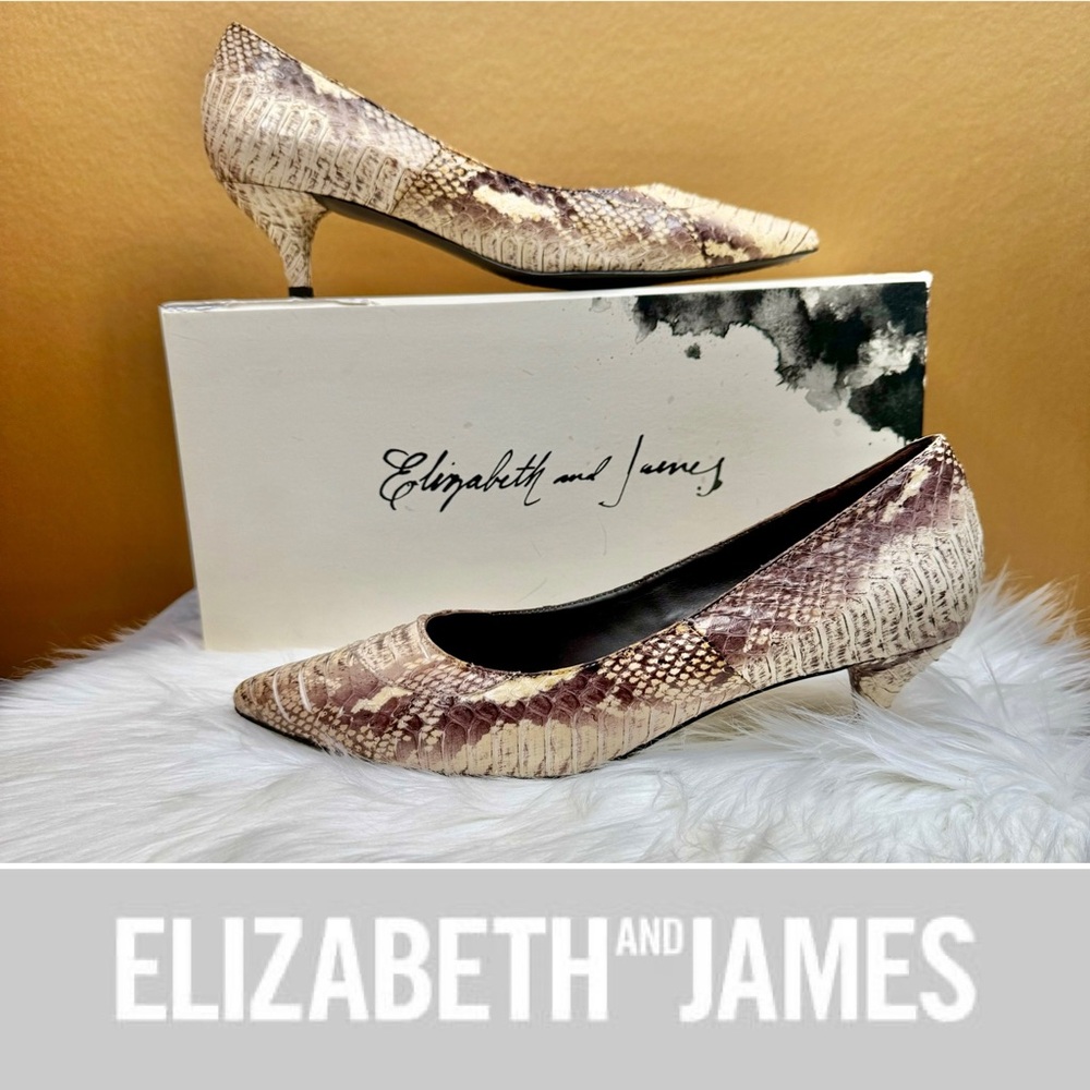 { Elizabeth & James } : “Ella” Pump in Natural Snake